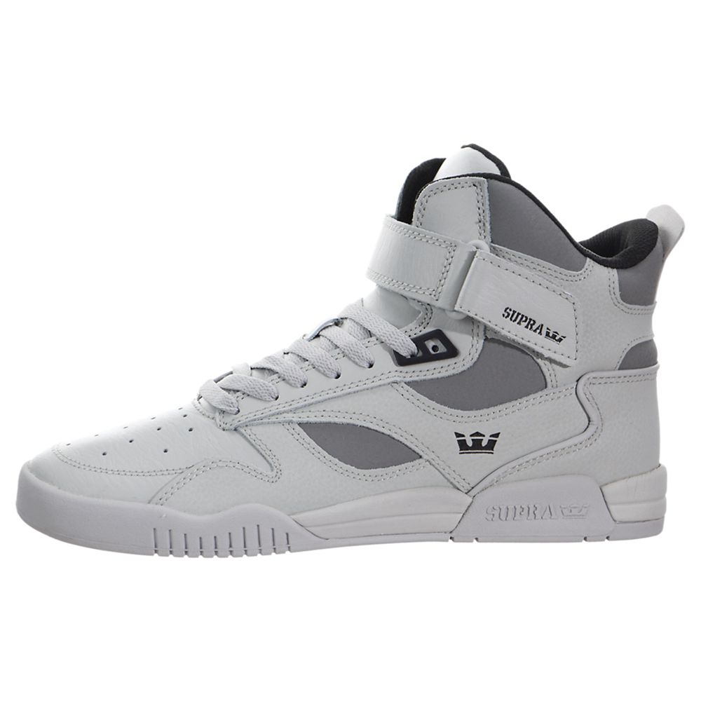 Baskets Montantes Supra Bleeker Blanche White/Light Grey Homme | IOS-46758906